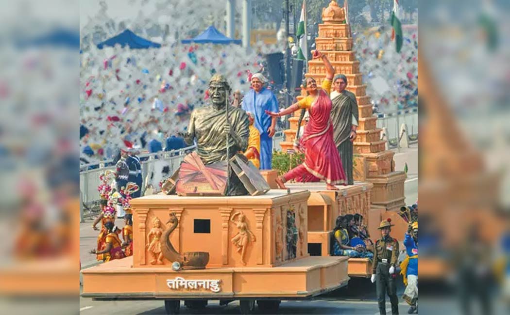 Tamil Nadu government decorative vehicle Republic Day parade centered on women