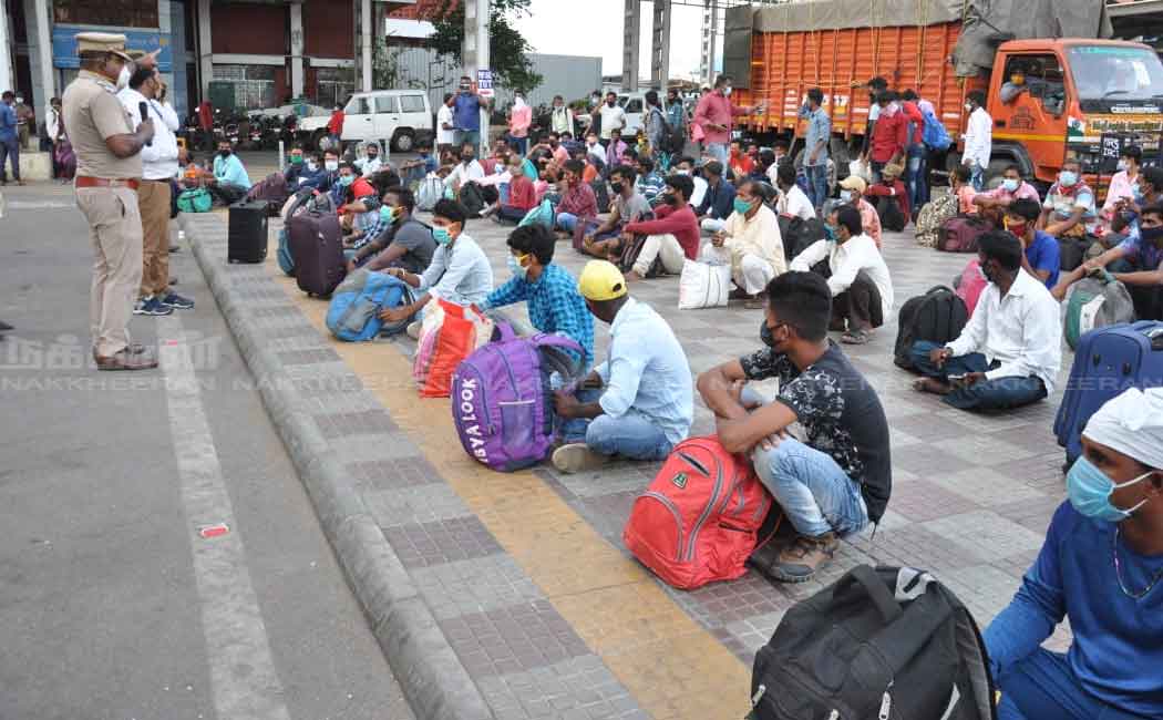 Migrant workers at Central Railway Station