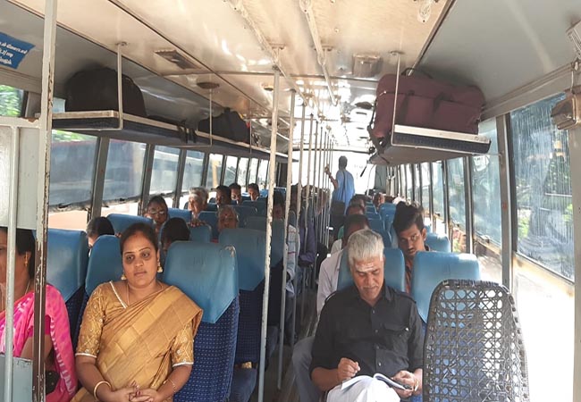 PUDUCHERRY MINISTER TRAVEL IN GOVERNMENT BUS