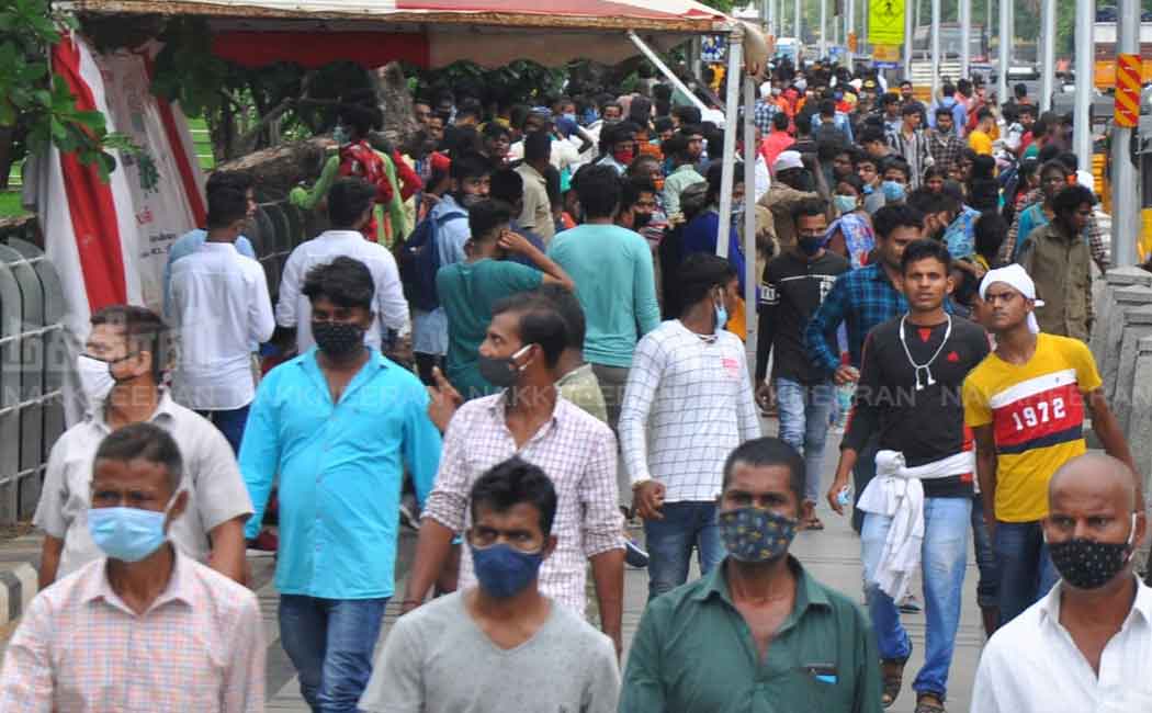 Public gathering near Marina Beach