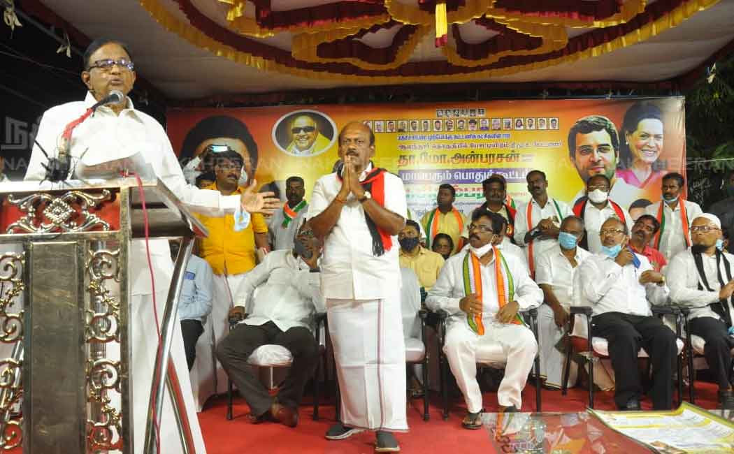 P. Chidambaram campaigned support for the DMK candidate