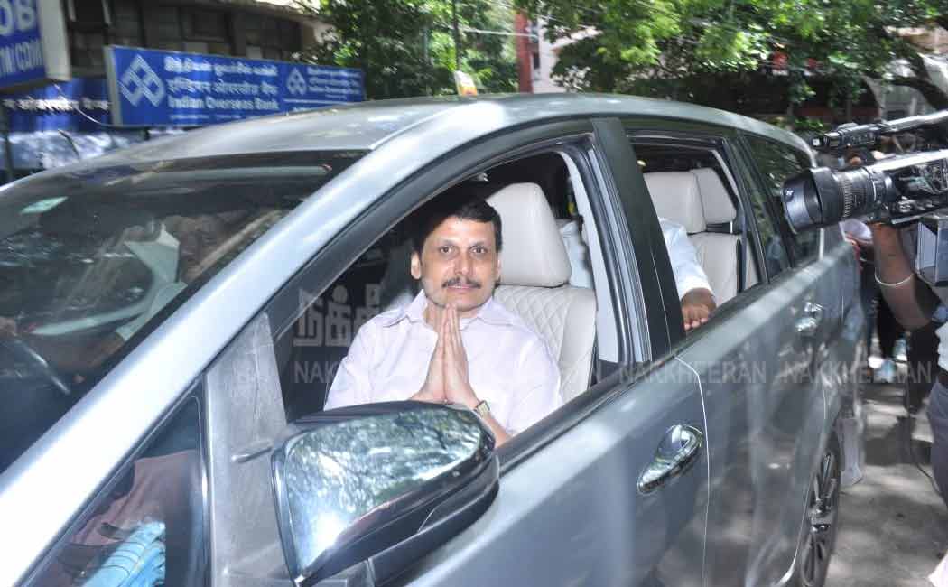 Senthil Balaji appeared in the office of the enforcement department