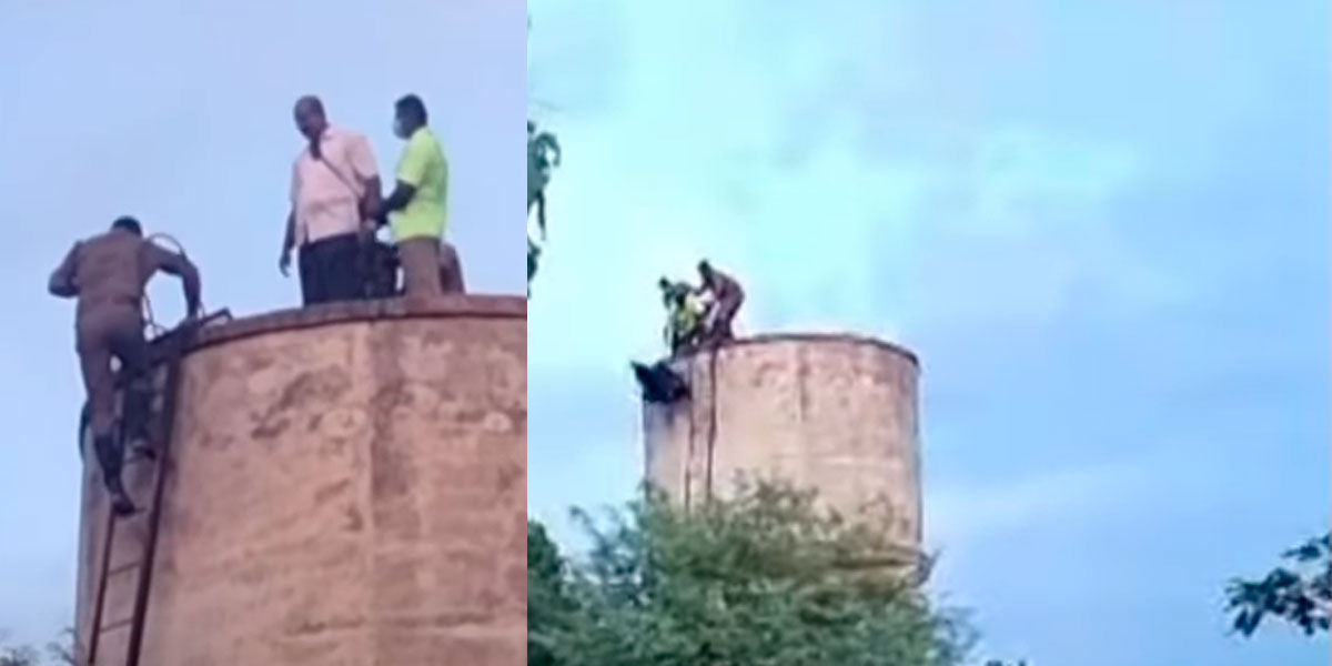 being locked in a water tank; Police in shock