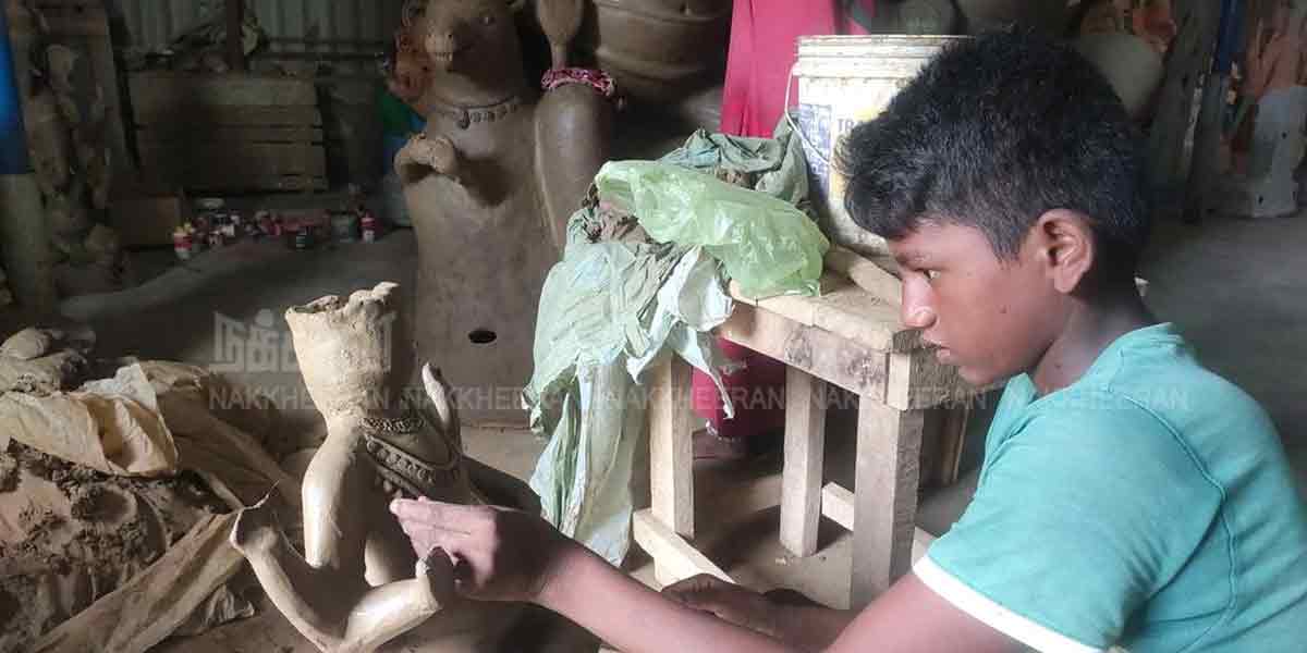 Ganesha statues waiting for permission ... !!