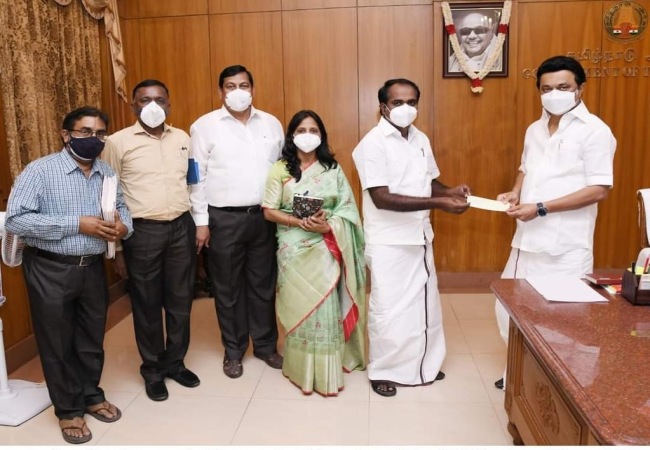 minister donates coronavirus relief funds for tamilnadu chief minister