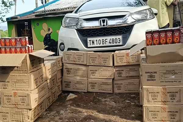 Karnataka liquor bottles seized during police raid