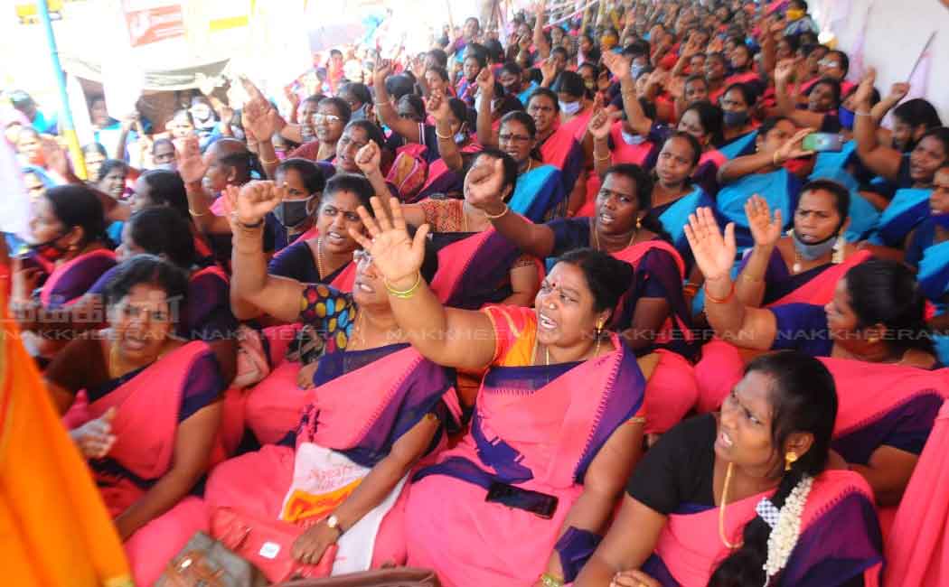 Anganwadi workers involved in struggle
