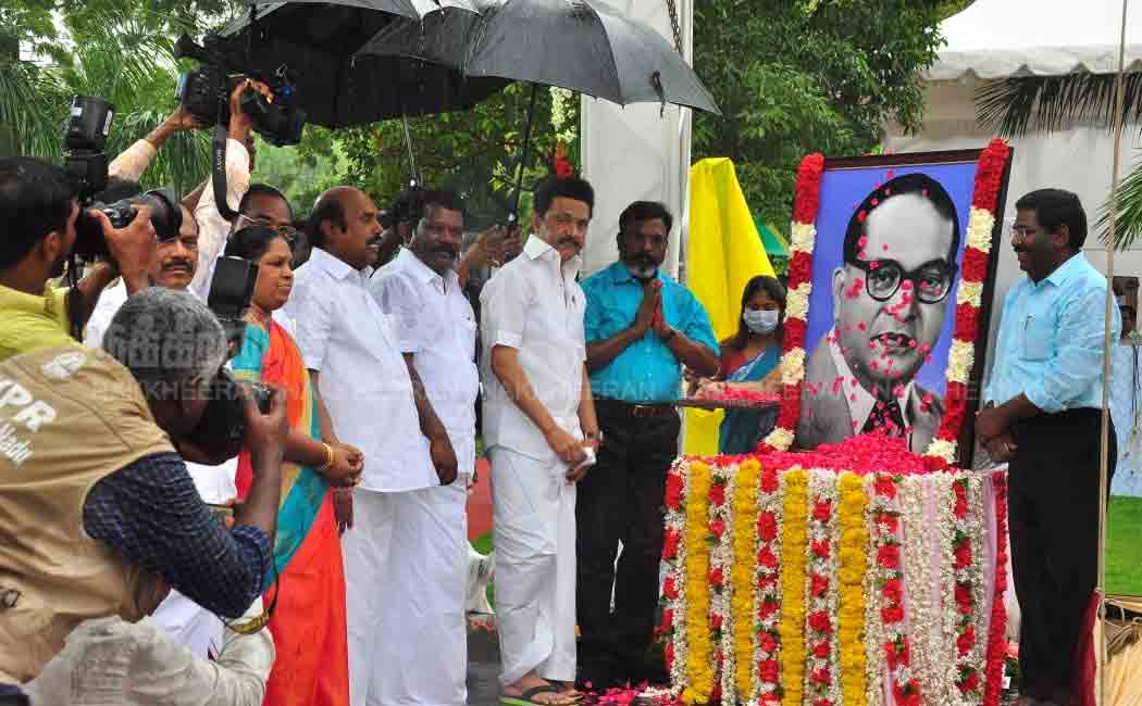 CM unveils Ambedkar statue in Chennai