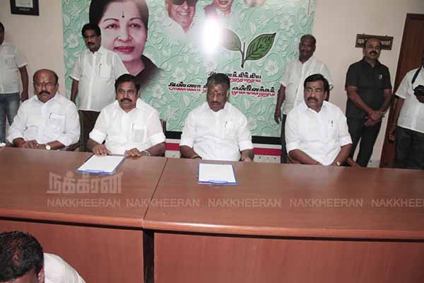 EPS consulting with AIADMK MLAs