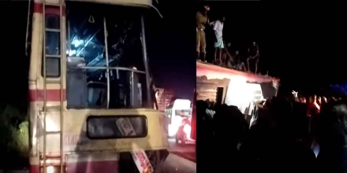 accident between govt bus and school tour bus