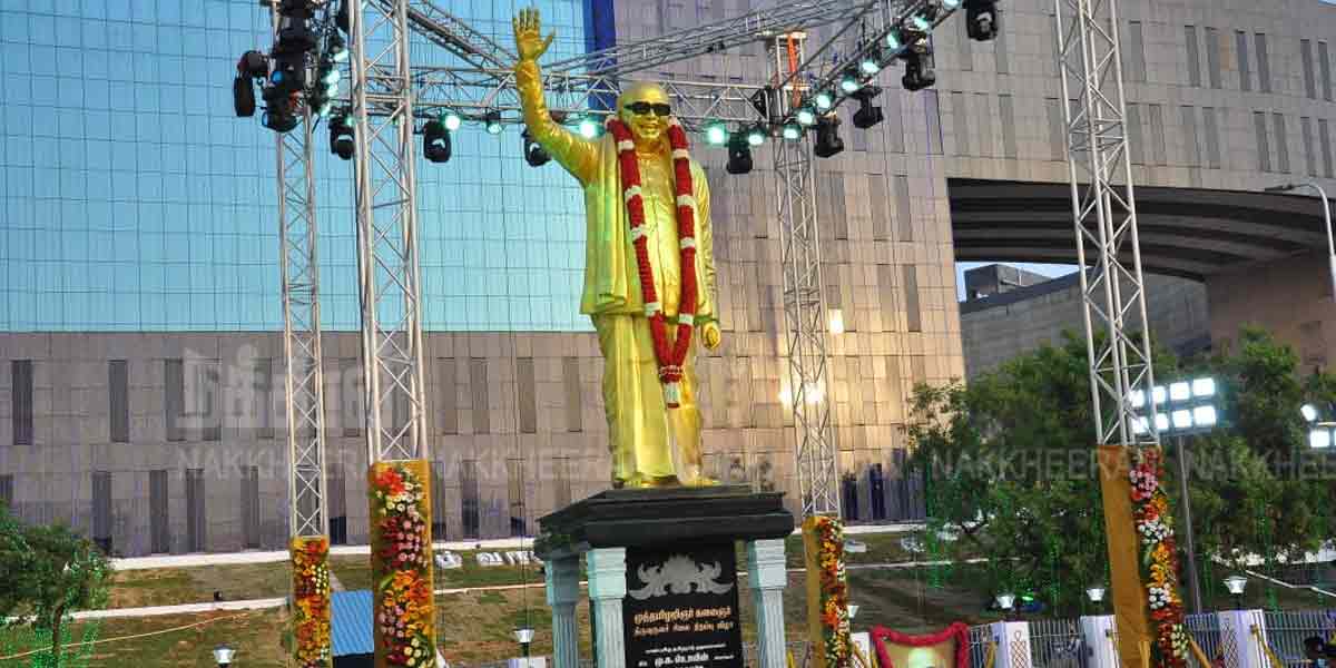 16 feet kalaingar statue unveiled at Government Complex