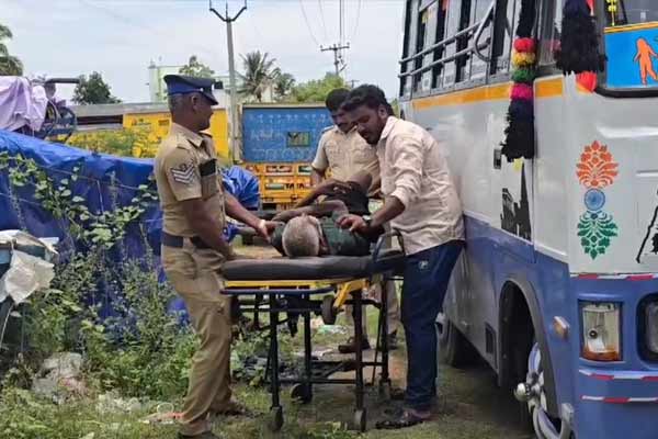 sub Inspector rescued a helpless old man and sent him to the Govt Shelter