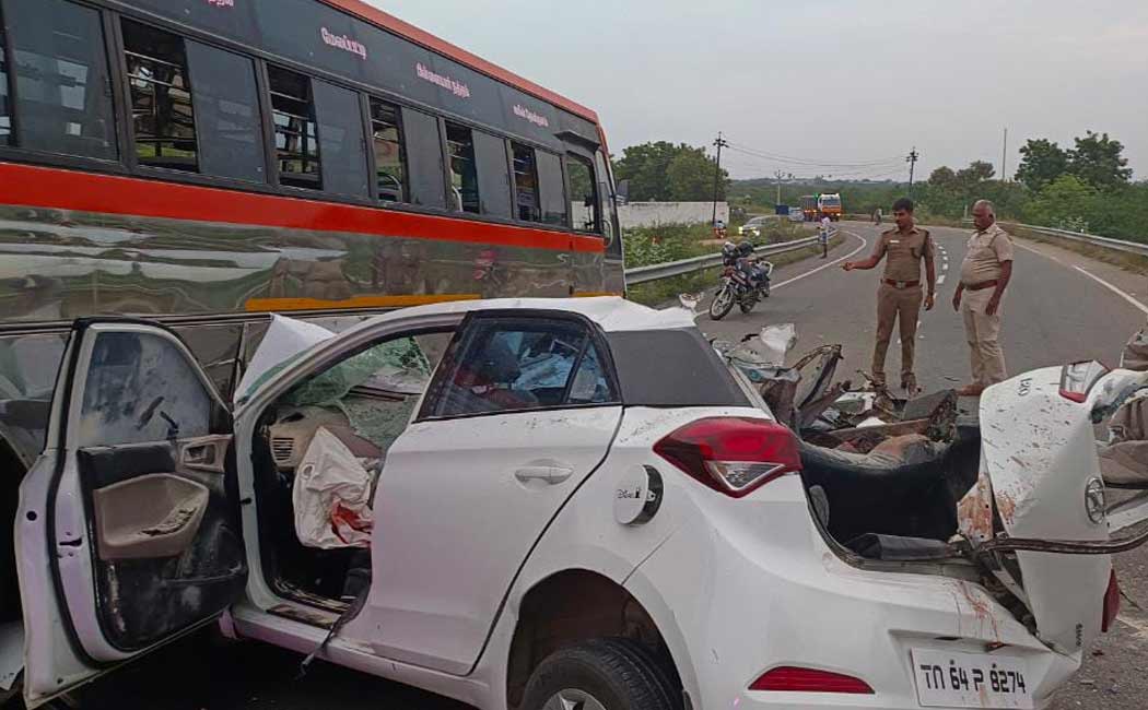 Tuticorin car bus accident three passed away
