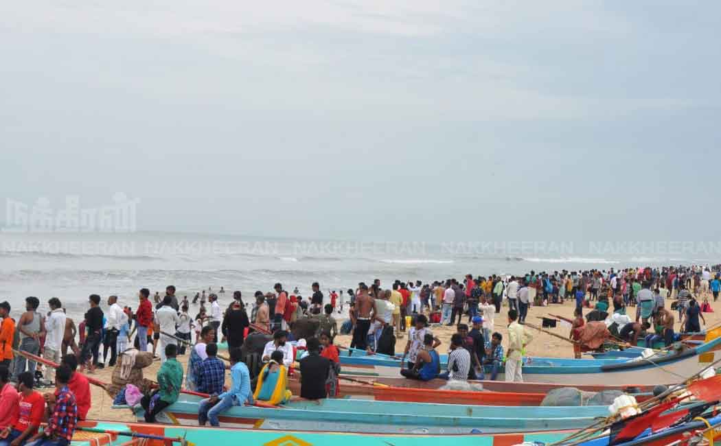 Public gathering near Marina Beach