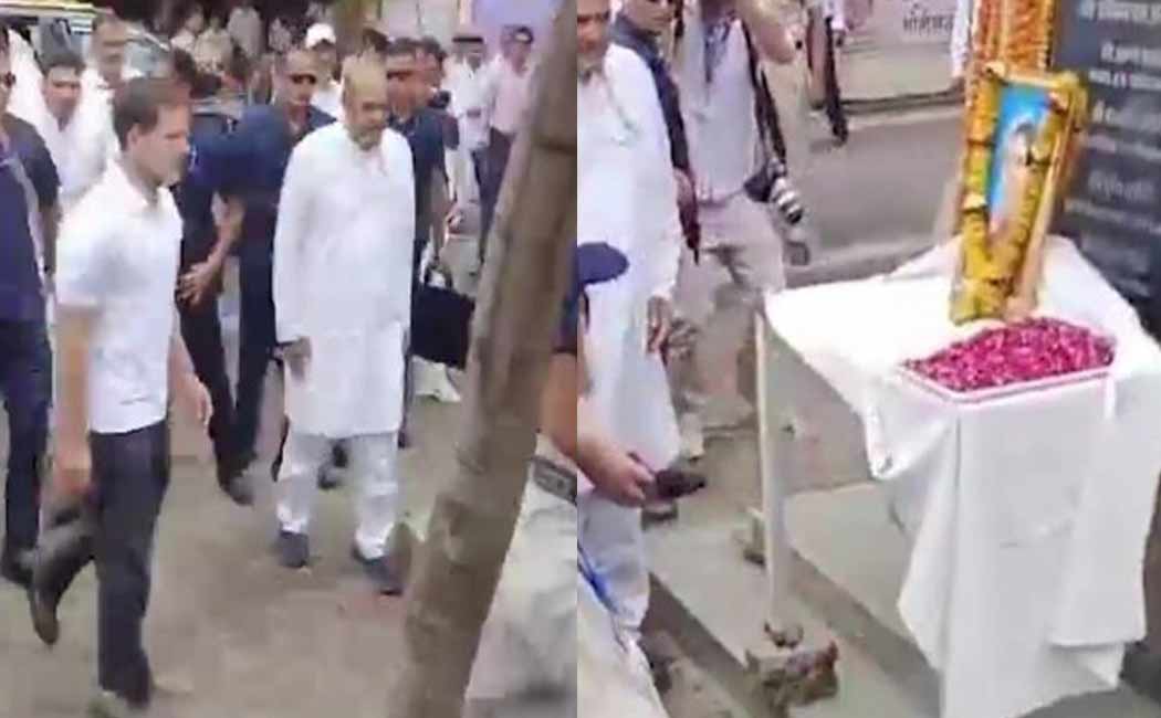 BJP criticizes Rahul pays homage to Indira Gandhi by wearing shoes