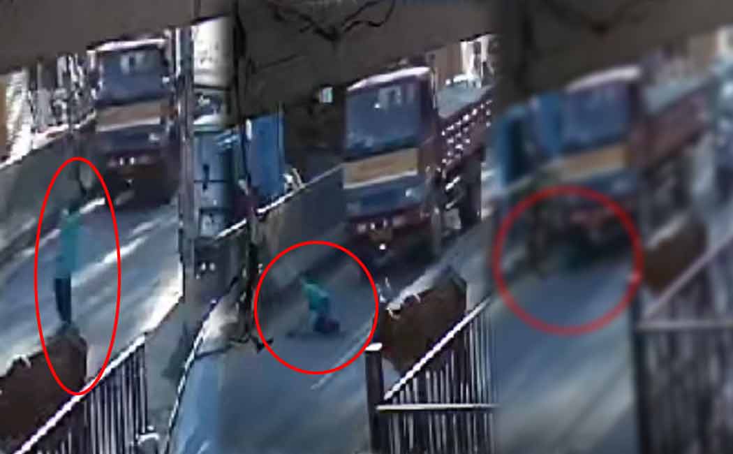 Youth jumps into moving truck