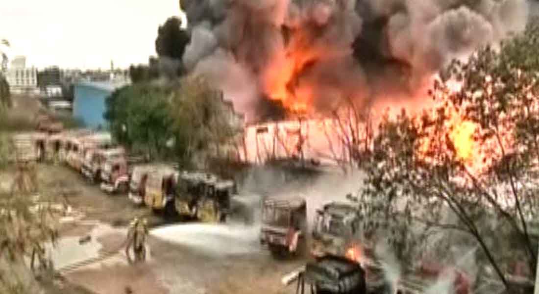 FIRE ACCIDENT IN MATHAVARAM CHENNAI