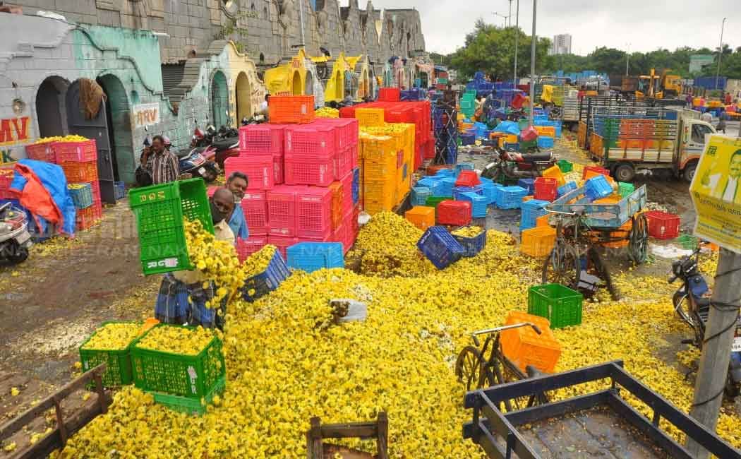 Flowers Traders dumping in the trash