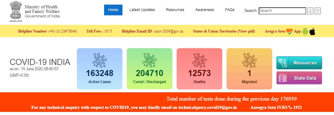 india coronavirus ministry of health and family welfare