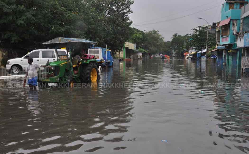 Road blocked by stagnant rain water