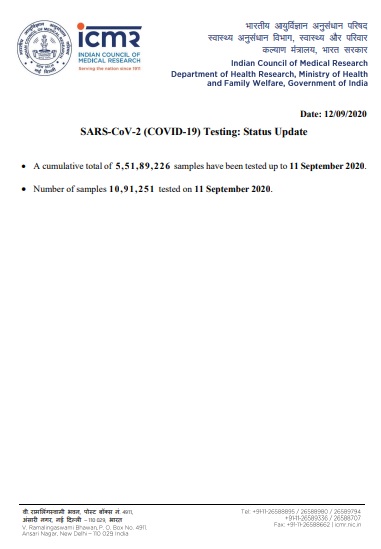 india coronavirus samples tested details icmr