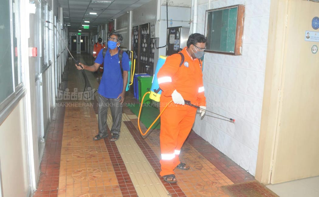 Disinfectant spraying in the Secretariat