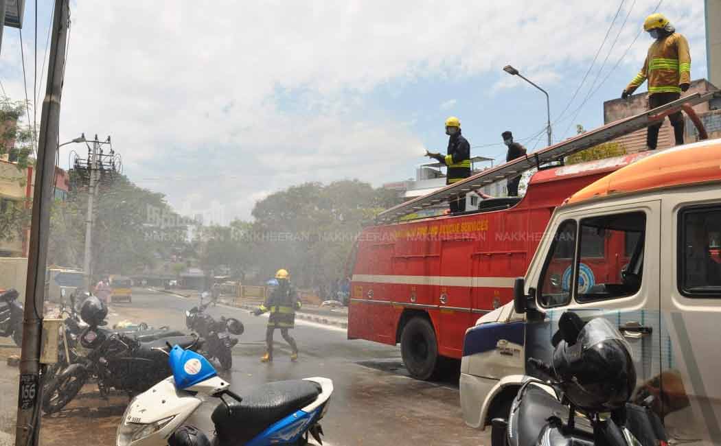 Disinfectant spray throughout puthupettai