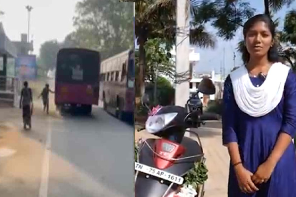 kadukka movie actor vijay gowrish gift scooty to vaniyambadi student suhasini