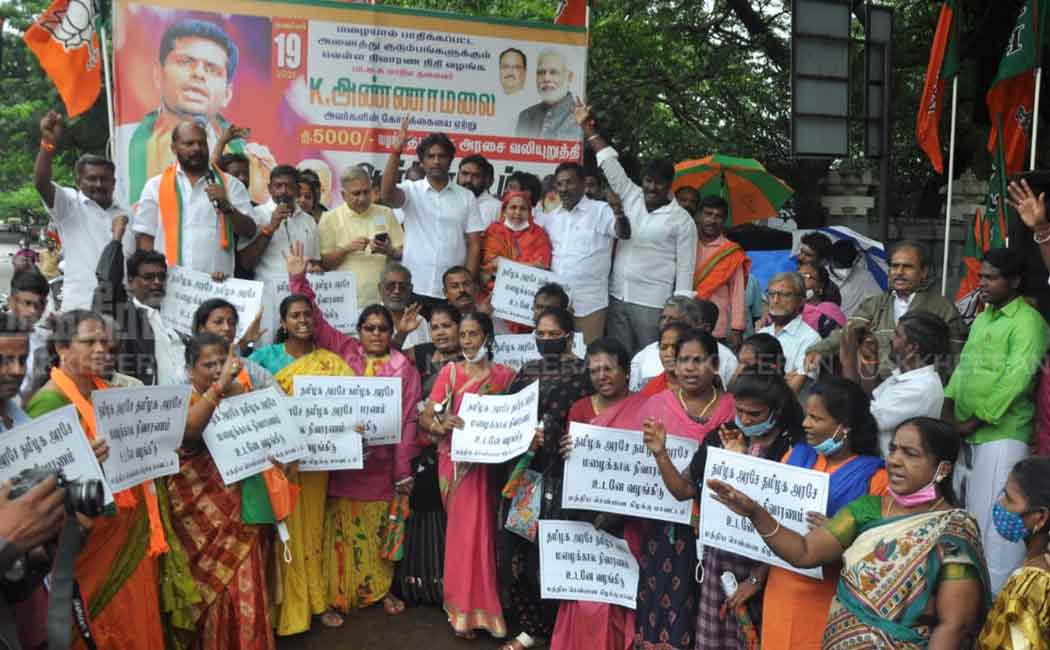 BJP members struggling on Valluvar Kottam