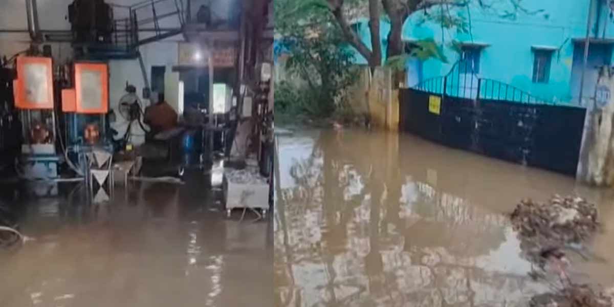 Flood water entered the industrial park; more than 50 factories closed