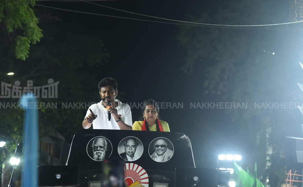 Minister Udayanidhi Vote Collection in Support of South Chennai DMK Candidate (Pictures)