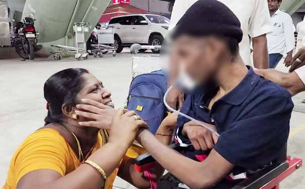Mother's tears after rescuing son from accident in Bahrain