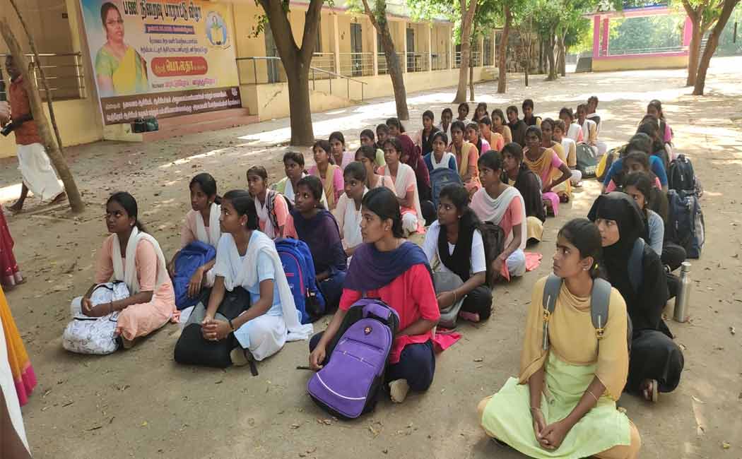 Govt school students writing NEET exam Teachers took them in vans