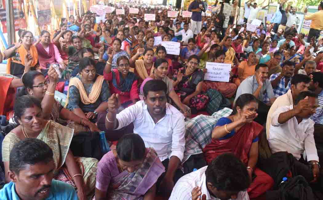 Demand for tenure; Teachers are on hunger strike