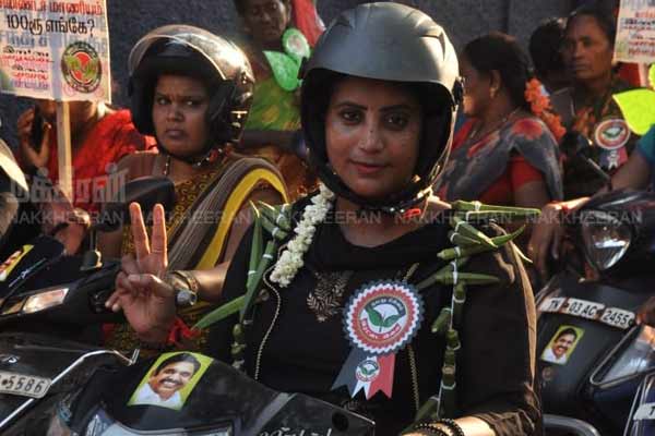 AIADMK bike campaign supporting the candidate in North Chennai constituency!