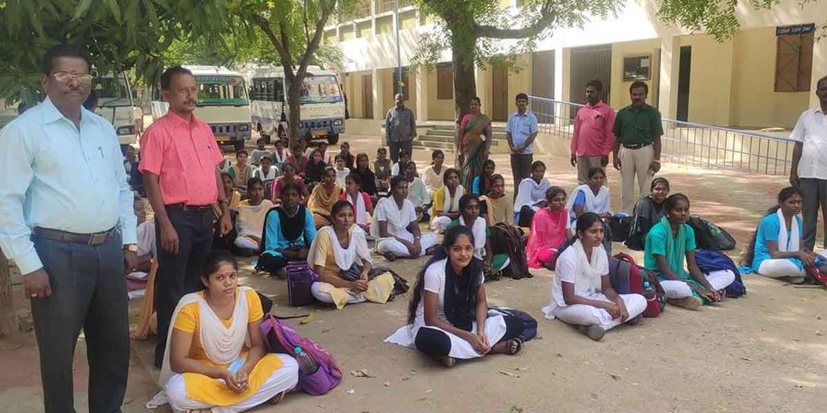 Govt school organized van for NEET students writing remotely!.