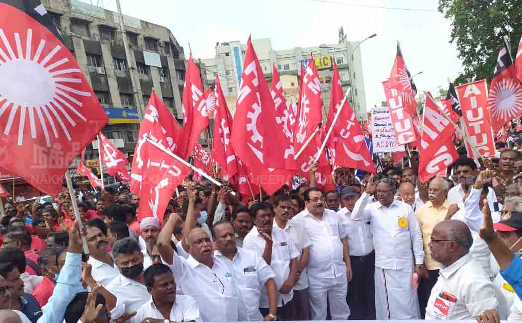 Trade union struggle on Anna salai