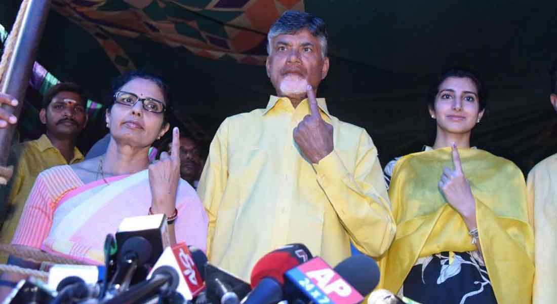 Chandrababu Naidu voted pictures