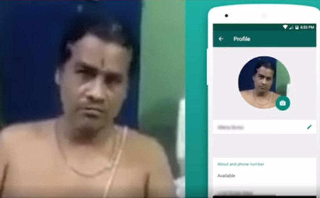 Temple priest video call with young girl