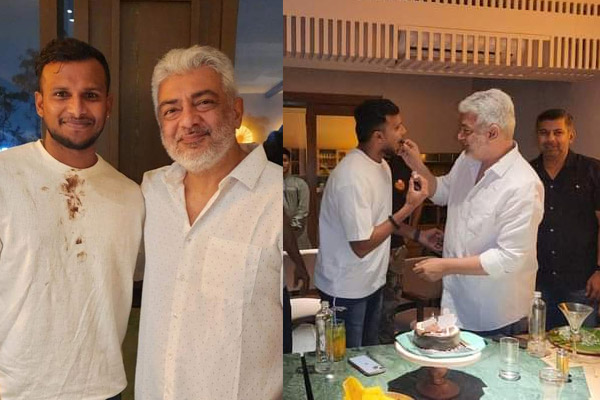 ajith kumar in cricketer natarajan birthday party