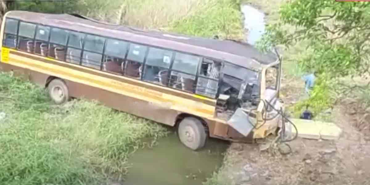 Bus crashes into roadside ditch, more than 32 injured