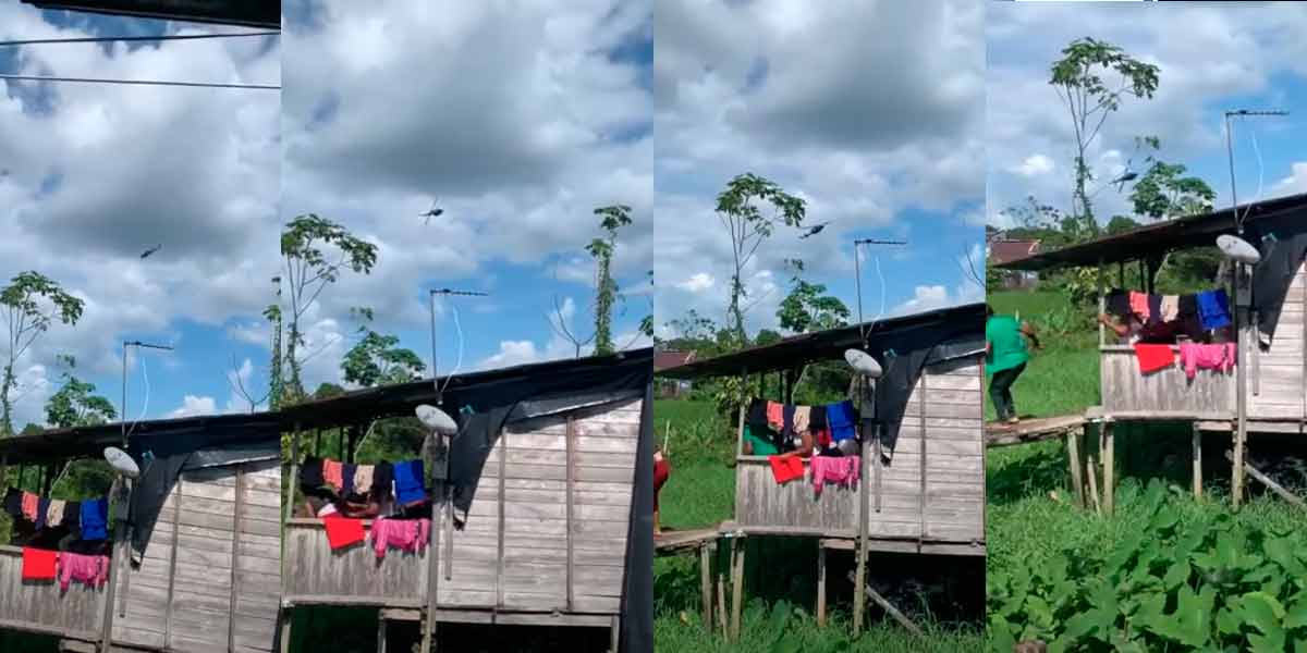 Horrifying video footage of a helicopter crashing into a circle