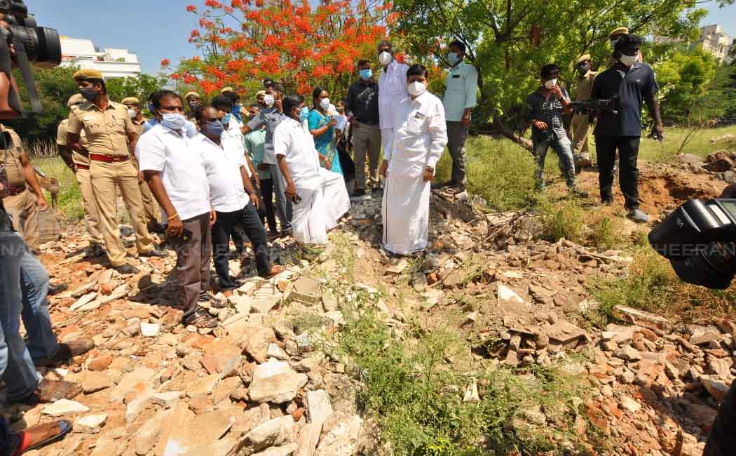 Recovery of temple property; Minister inspects live