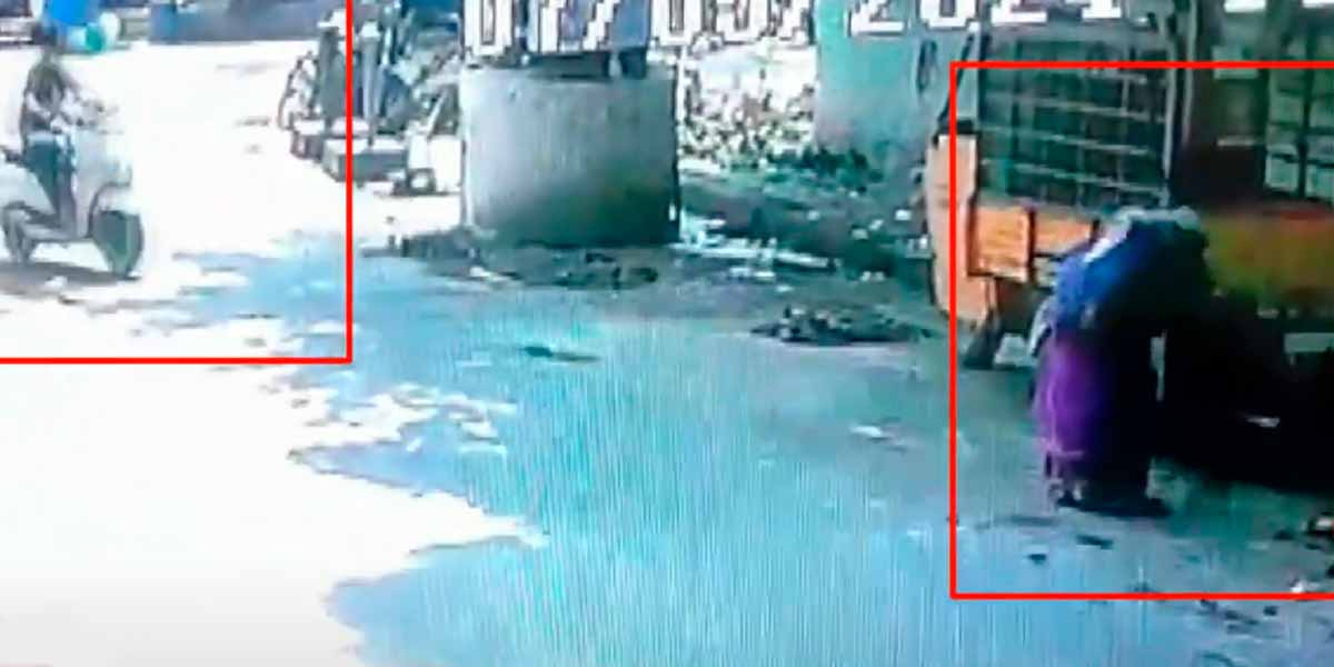 The youth escaped after hitting the female sanitation worker; CCTV footage goes viral