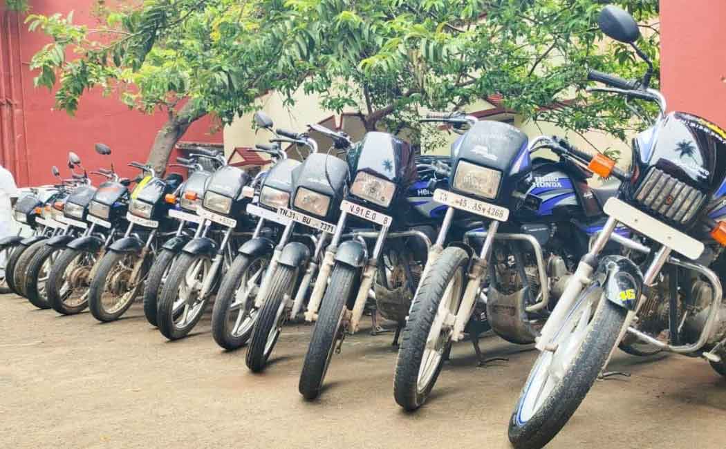 Three arrested for stealing 14 motorcycles in Cuddalore district