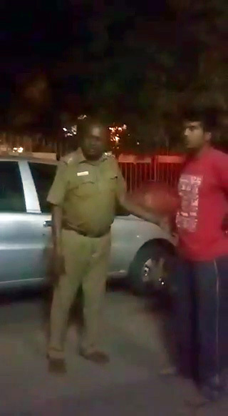 Temple profanity - then humiliated sub-inspector in public place!