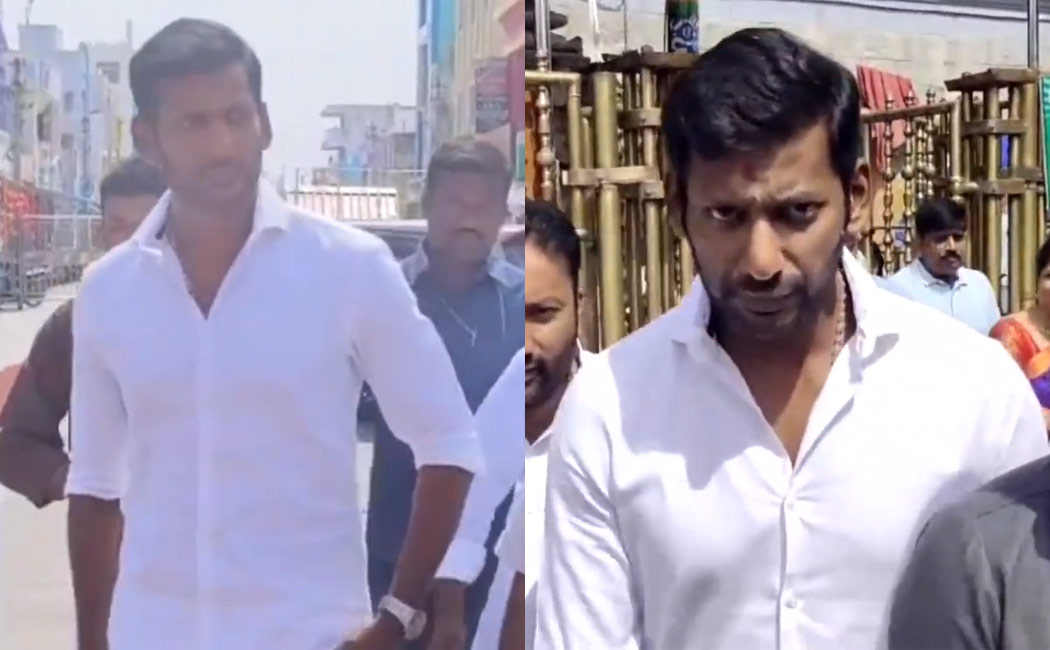 vishal visit tirupathi temple