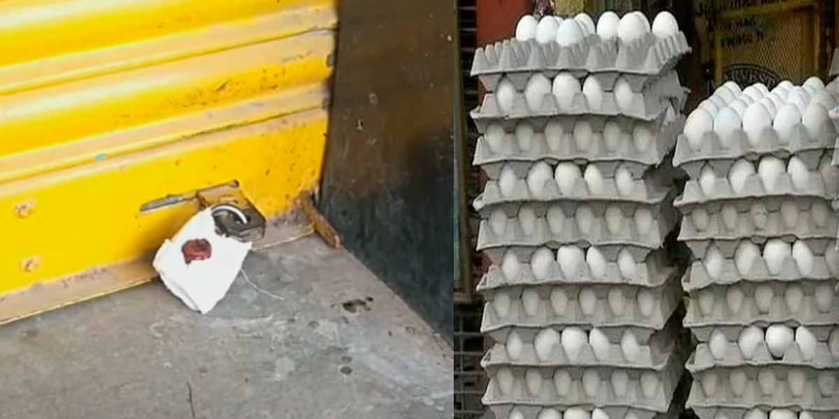 Govt nutrition egg in private hotel; Seal the store