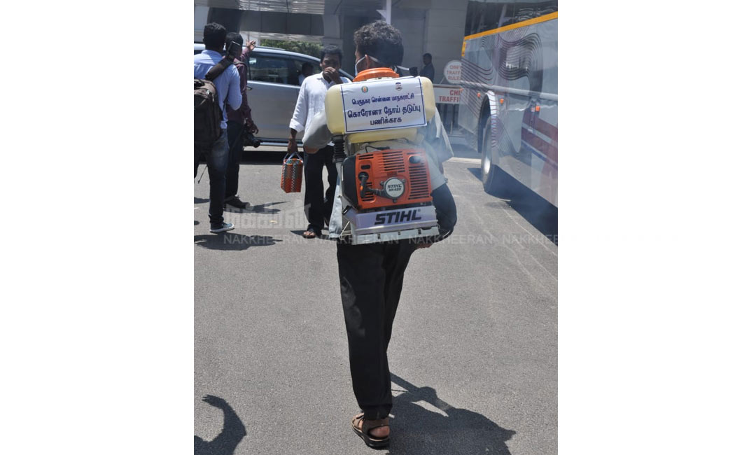 Antiseptic spraying for ministers' cars