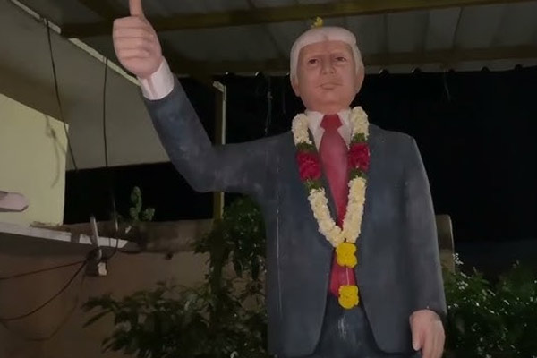 The village that performed Balabishekam for the Trump statue in telangana